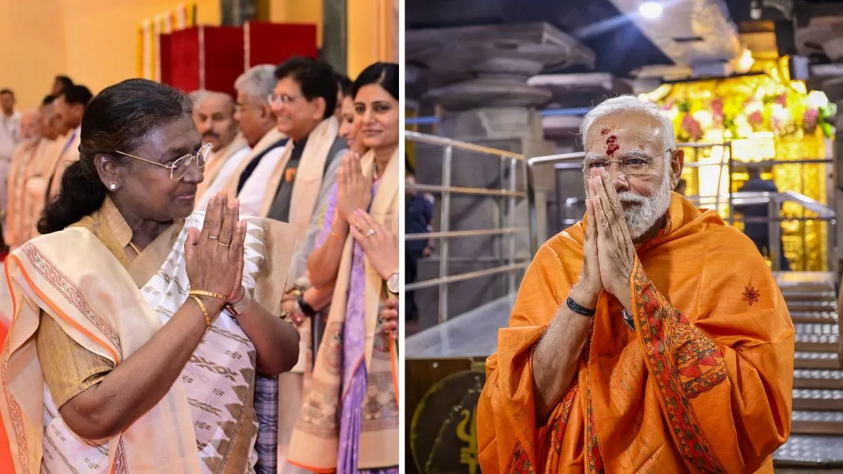 President Droupadi Murmu (left) and Prime Minister Narendra Modi (right)