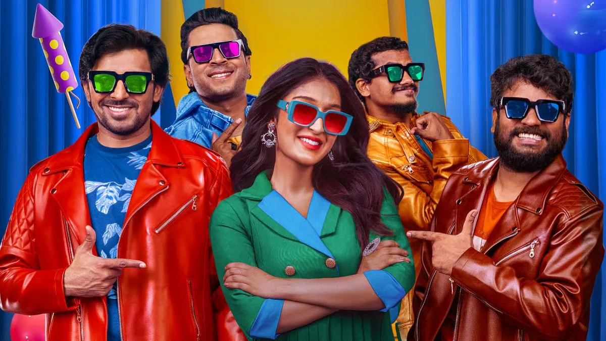 The vibrant cast of Mithra Mandali — Priyadarshi Pulikonda, Niharika NM and team — bring a burst of colour and camaraderie to this Telugu feel-good entertainer.