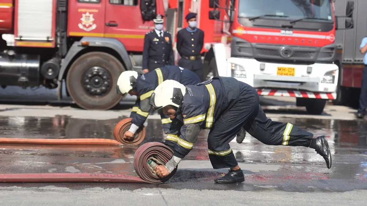 Fire Brigade personnel take part in a drill in Mumbai/ Representative photo