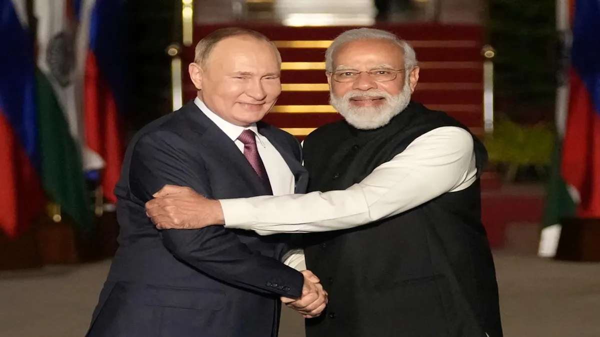 Russian President Vladimir Putin and Prime Minister Narendra Modi.