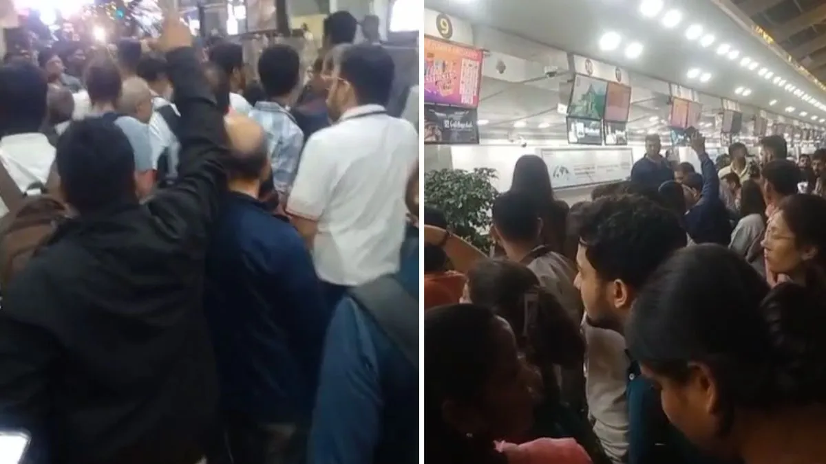 Hundreds of passengers were left stranded at Mumbai airport on Friday after IndiGo cancelled many of its flights.