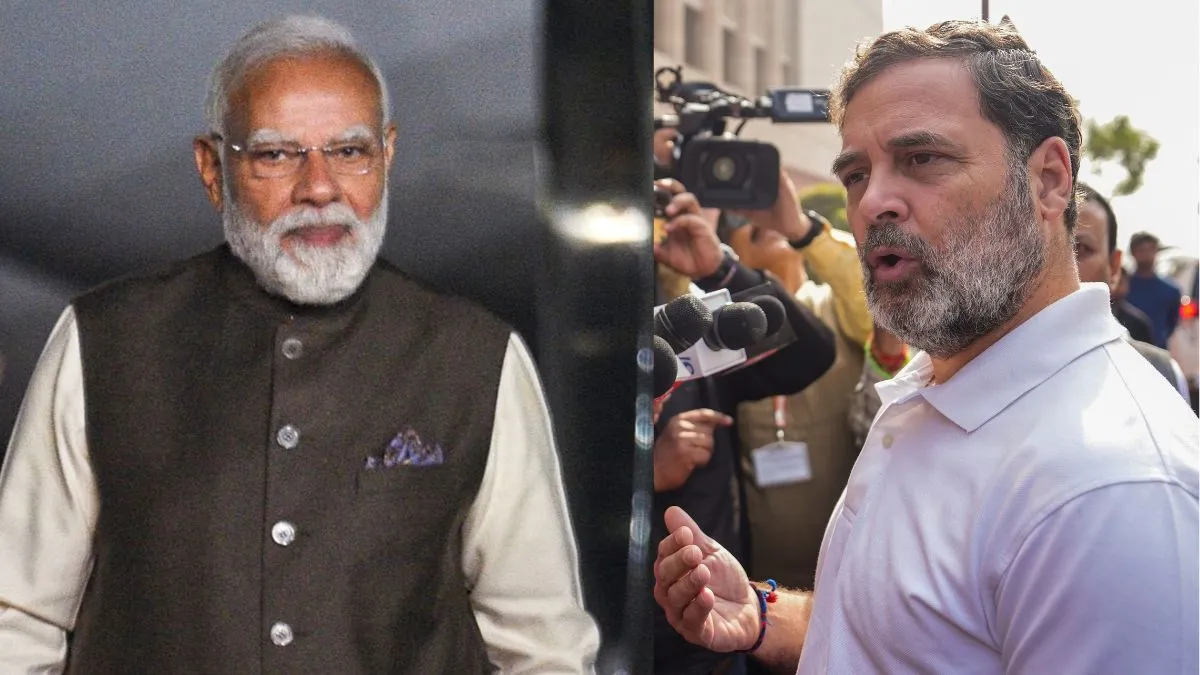 PM Modi (left)/ Rahul Gandhi (right)