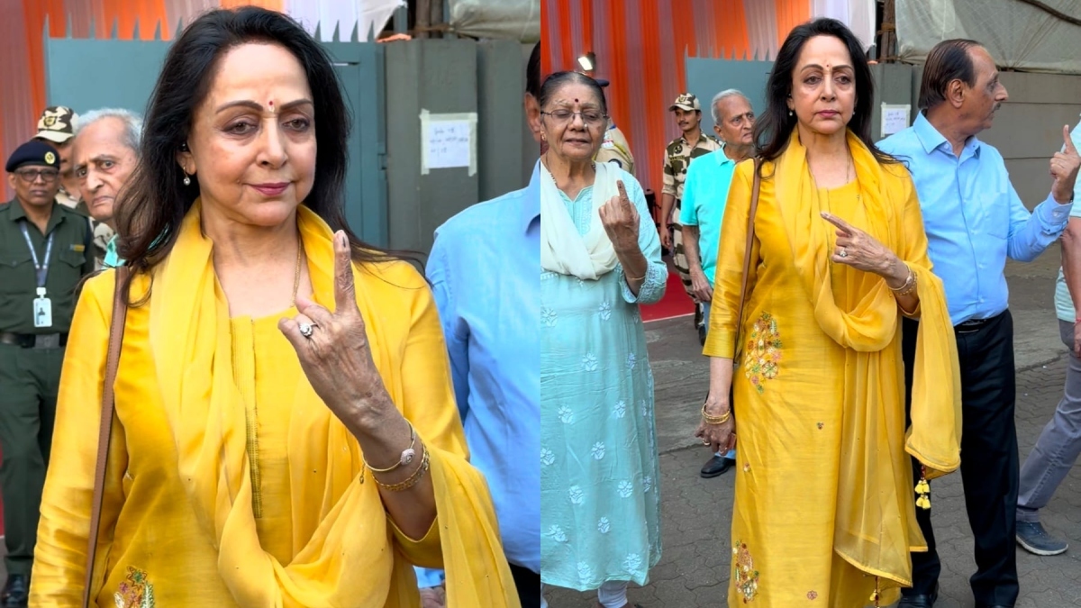 Hema Malini confronted by angry voters at polling booth during BMC