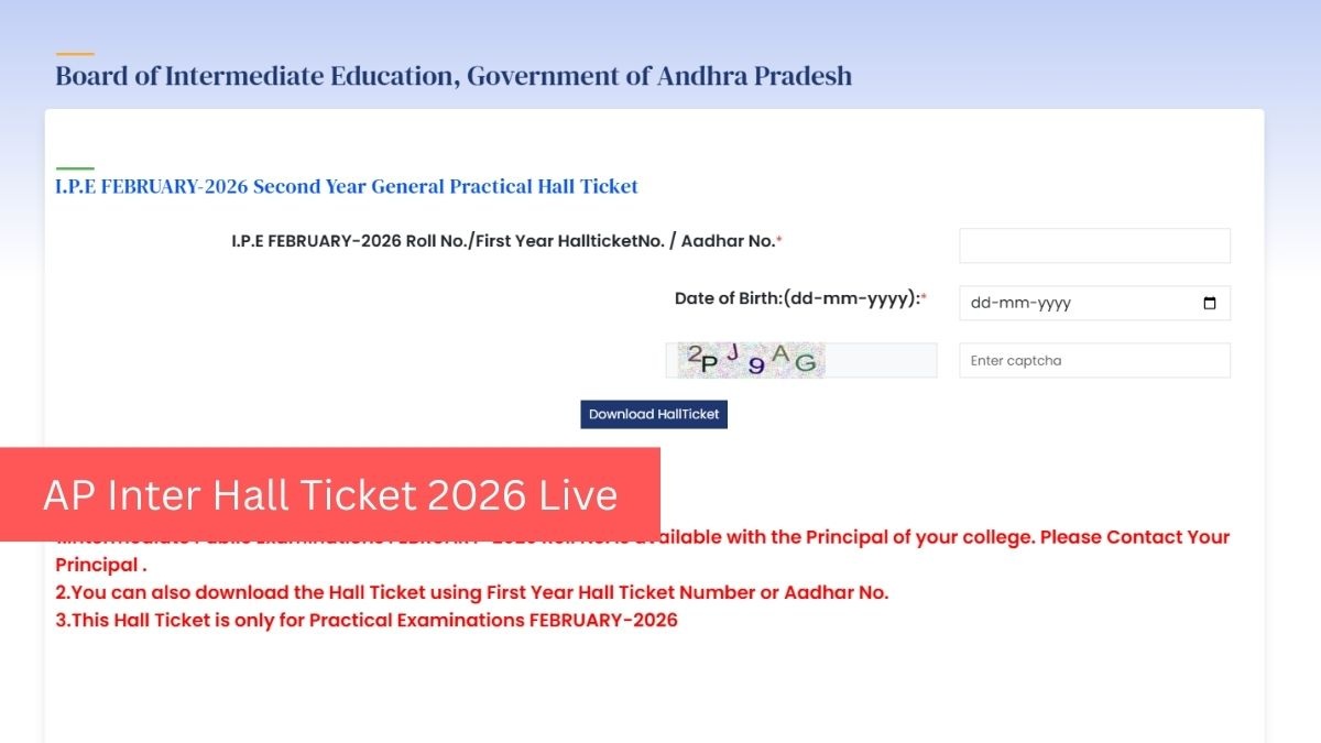 AP Inter Hall Ticket 2026 at bie.ap.gov.in Live Updates: BIEAP 1st, 2nd ...