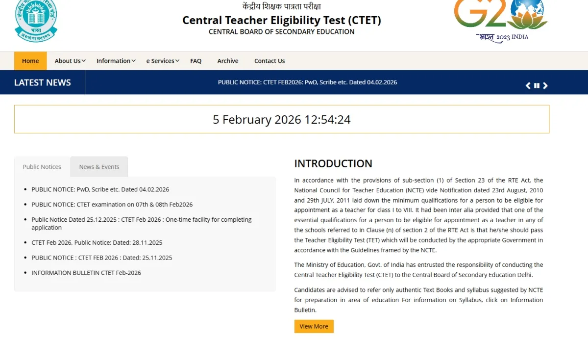 Download the admit card 2026 at ctet.nic.in Download the admit card 2026 at ctet.nic.in