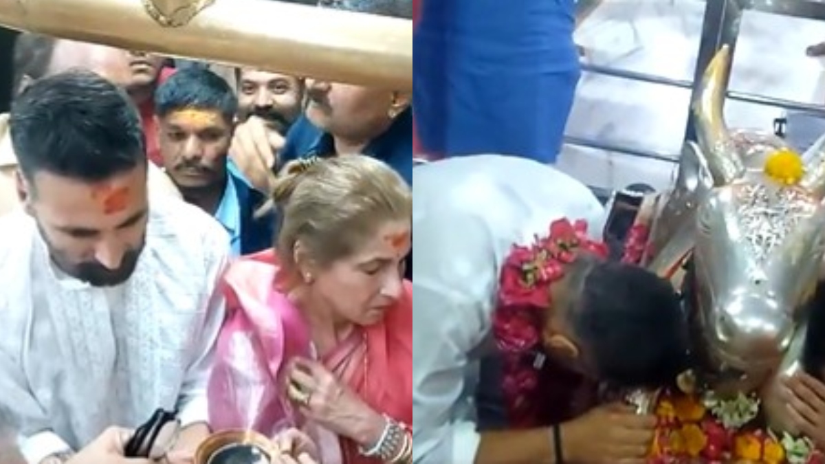 Watch: Akshay Kumar, mother-in-law Dimple Kapadia offer prayers at Mahakaleshwar Temple in Ujjain