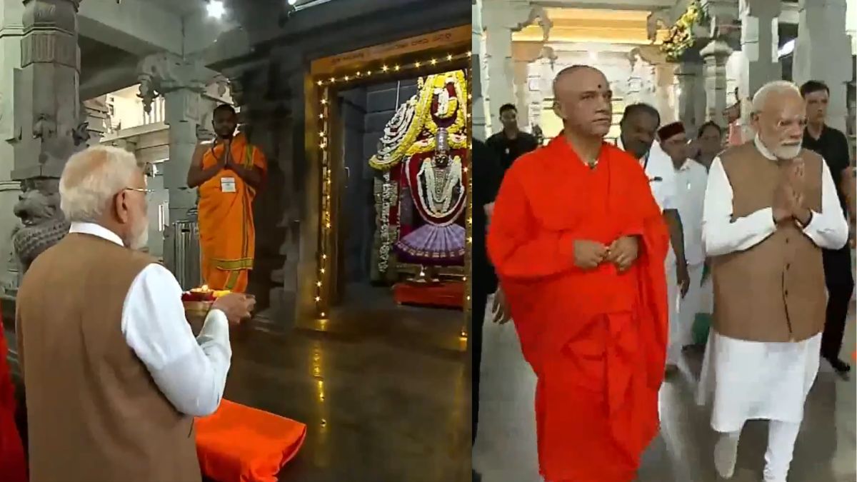 PM Modi inaugurates Sri Guru Bhairavaikya Temple in Karnataka's Mandya | Video