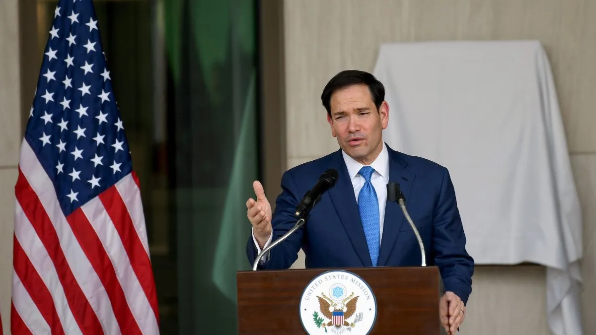 US Secretary of State Marco Rubio speaks to reporters in New Delhi. US Secretary of State Marco Rubio speaks to reporters in New Delhi.