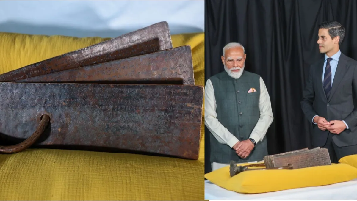 PM Modi witnessed the restitution of the Chola copper plates