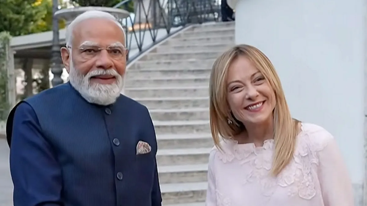 Prime Minister Narendra Modi with his Italian counterpart Giorgia Meloni
Prime Minister Narendra Modi with his Italian counterpart Giorgia Meloni