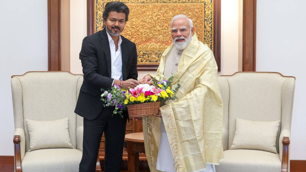Tamil Nadu CM Joseph Vijay meets PM Modi during his first Delhi visit after taking office