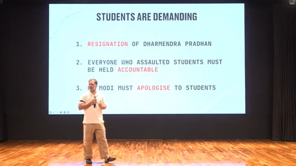 'Pradhan's resignation, accountability for student assaults': Rahul Gandhi lays down three demands