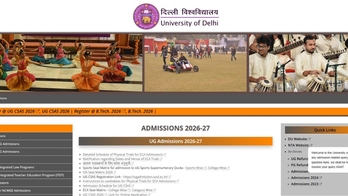 DU UG CSAS round one seat allocation list 2026 OUT at admission.uod.ac.in; check admission schedule