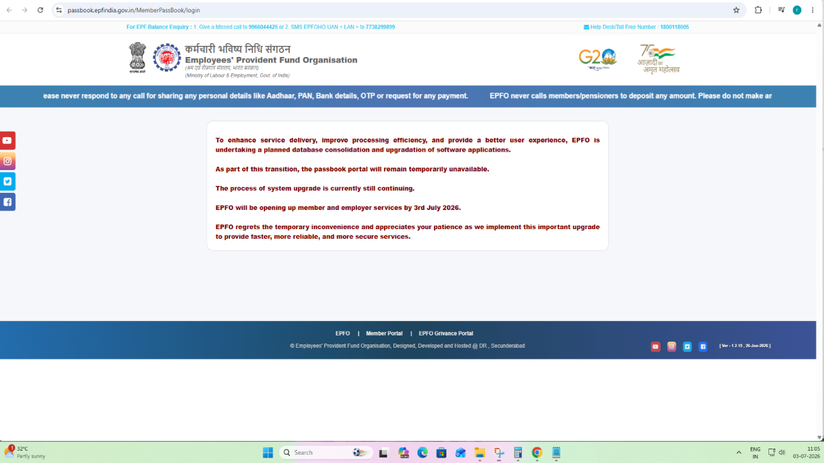 EPFO passbook portal still remains temporarily unavailable - When will it resume services?