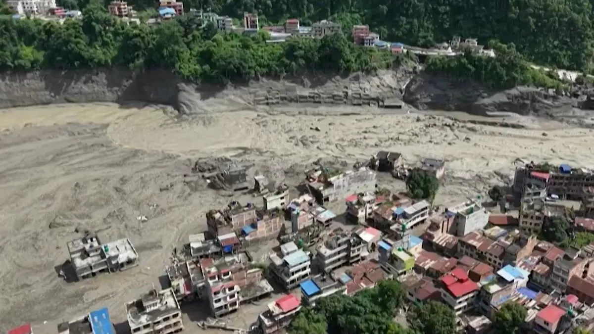 Aerial Footage Shows Scale Of Devastation In Nepal After Flash Floods aerial-footage-shows-scale-of-devastation-in-nepal-after-flash-floods