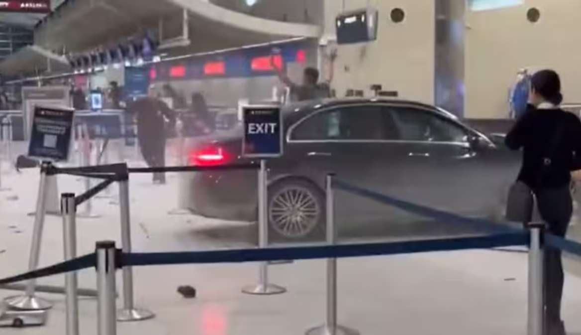 Speeding Mercedes Crashes into Detroit Airport Terminal, Six Injured, Driver Detained
