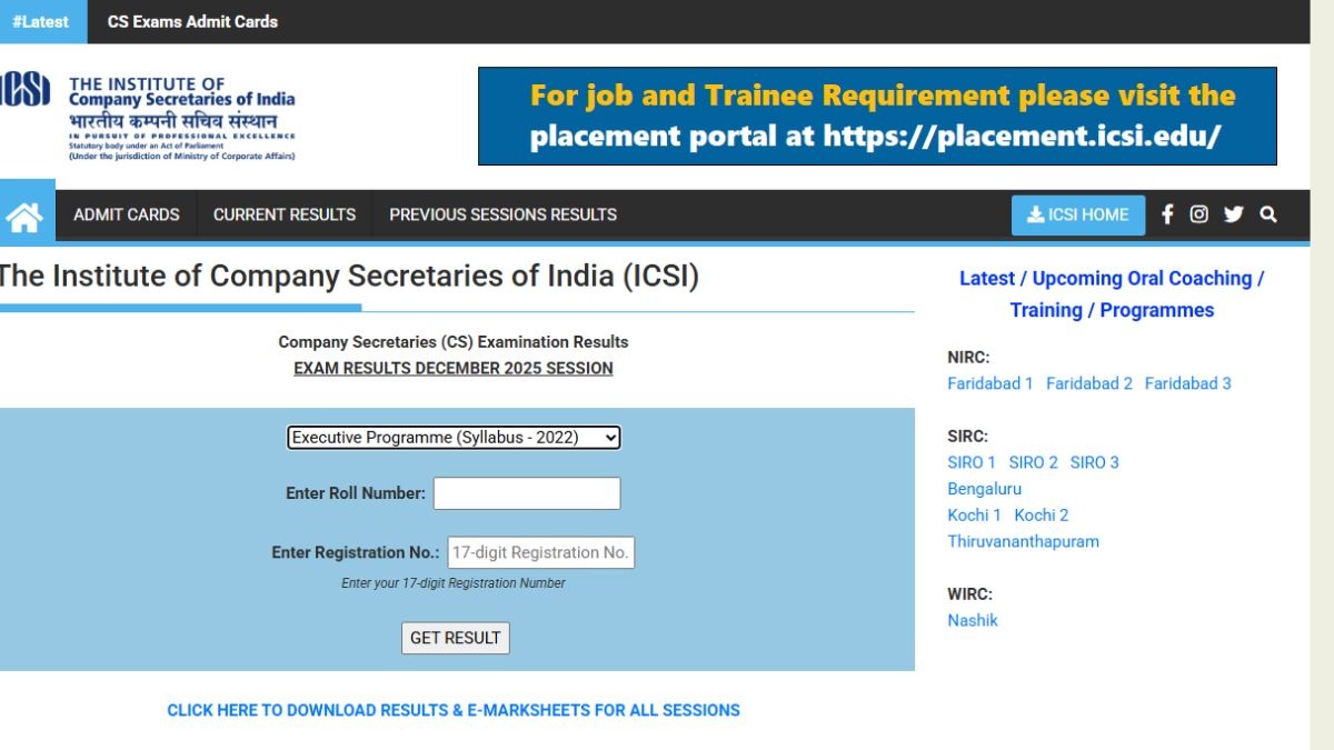 ICSI CS Executive Result 2025 Declared: Check and Download Scorecard Now