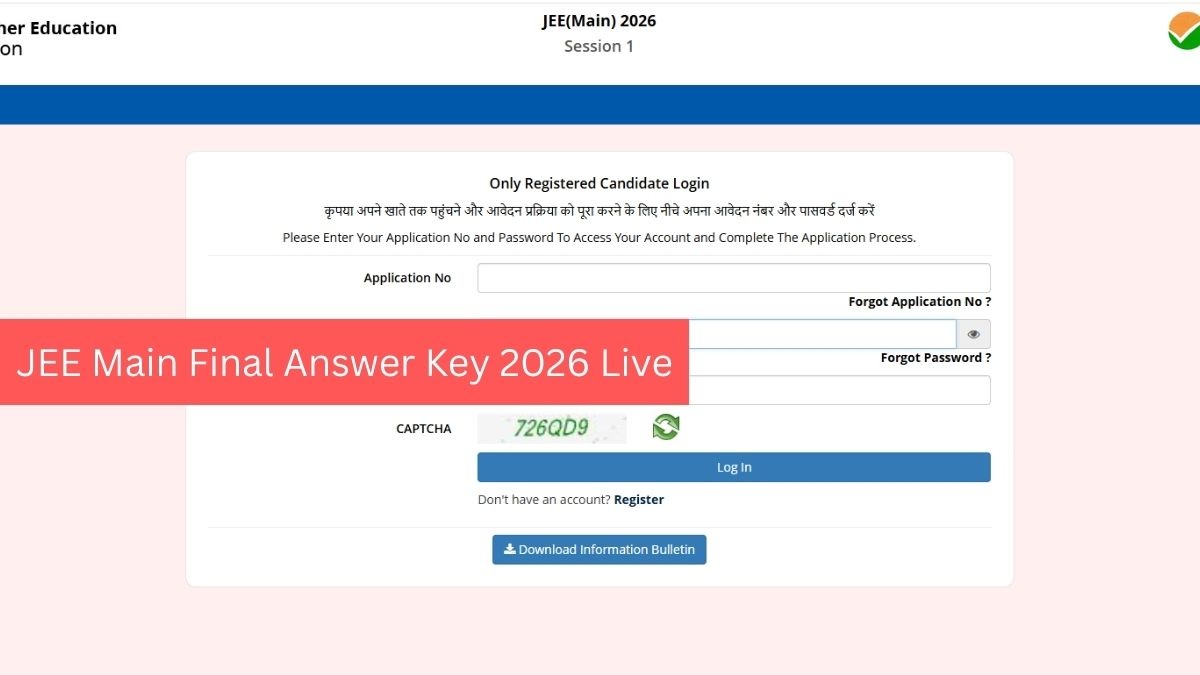 JEE Main Final Answer Key 2026 Released: Download Link and Steps