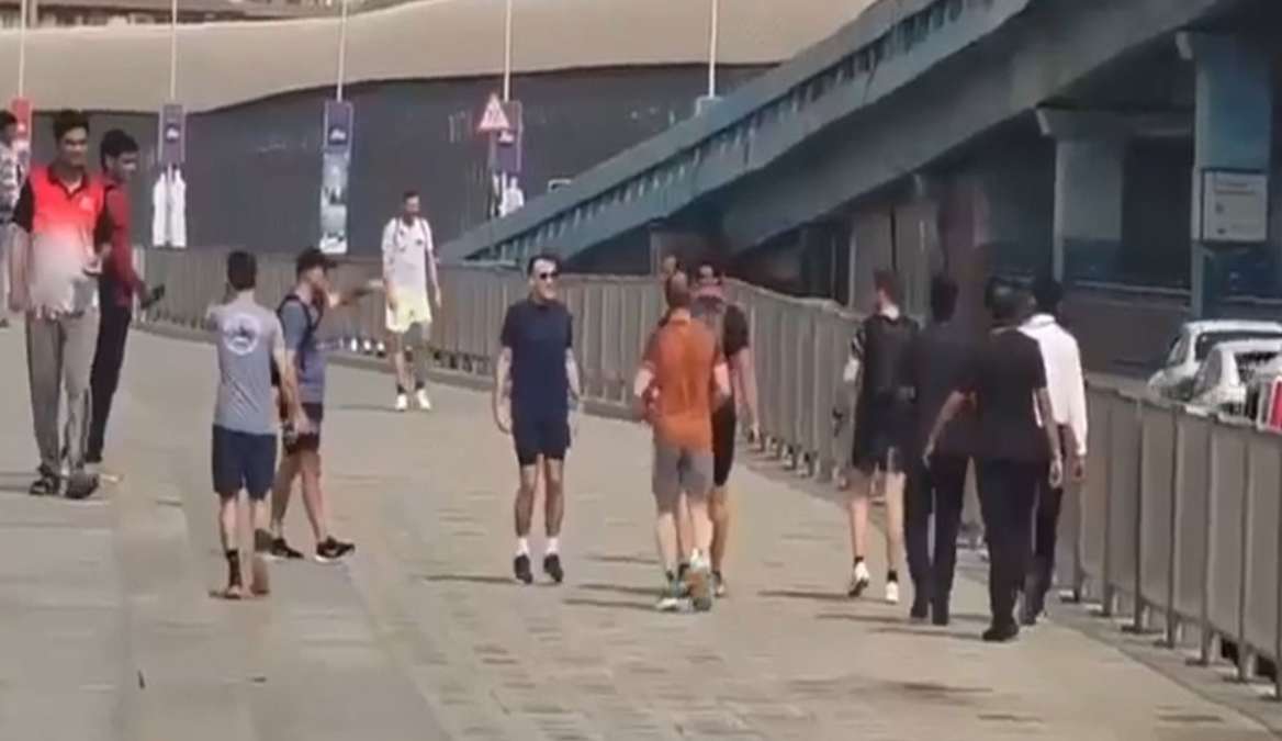 French President Macron Jogs in Mumbai, Surprises Locals on India Visit