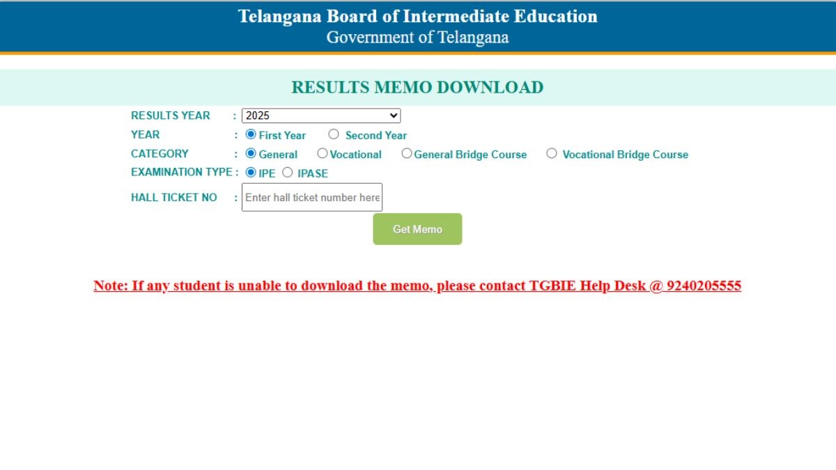 TS Inter Marks Memo Link Activated: How to Download Results from TGBIE CGG Portal
