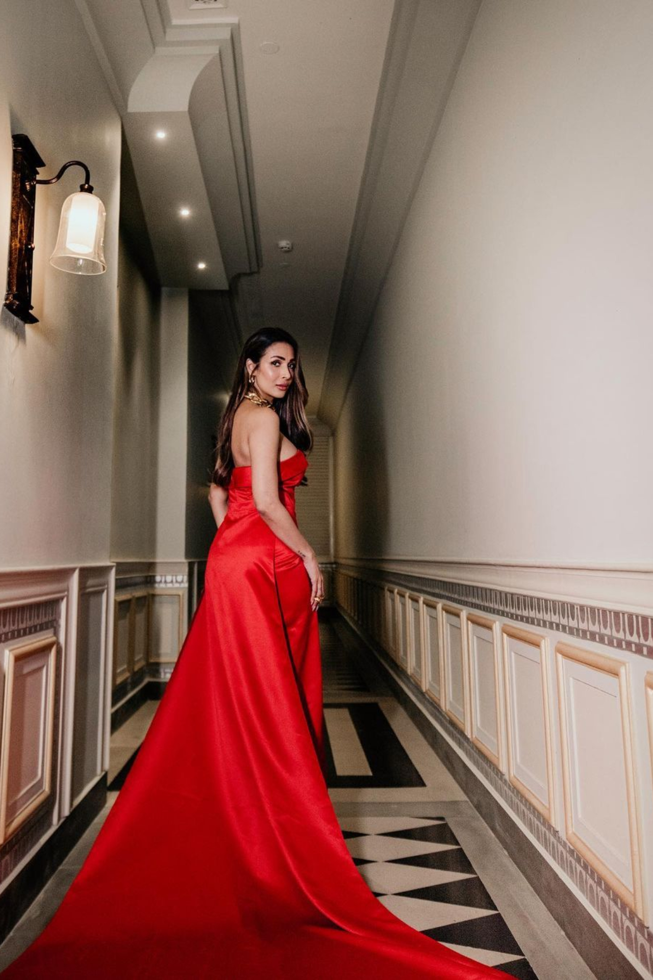 Malaika Arora looked like a dream in a red strapless gown.