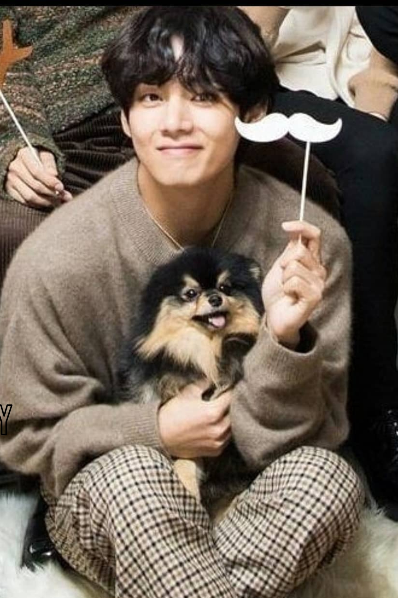 Not just V, all the BTS members adore the tiny pomeranian and can&rsquo;t keep their hands off him.