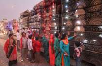 Ayodhya: People during a visit to the Shri Ram Janmbhoomi