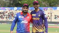 IPL 2022: Shreyas Iyer and Rishabh Pant during toss ahead of KKR vs DC match in IPL 15