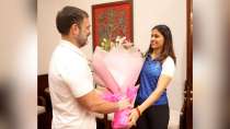 Olympic medallist Manu Bhaker meets Rahul Gandhi in Delhi | Watch video