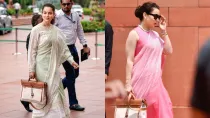 Kangana arrives for Parliament session with Hermes bag