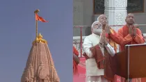PM Modi and RSS chief Bhagwat hoisted the saffron flag at