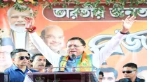 Pushkar Singh Dhami boosts BJP's poll campaign in Bengal, holds roadshow in Bangaon