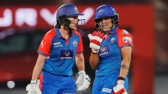 Meg Lanning and Shafali Verma during their partnership in