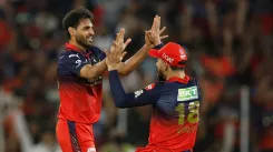 Bhuvneshwar Kumar celebrating Sudharsan's wicket with Virat Kohli