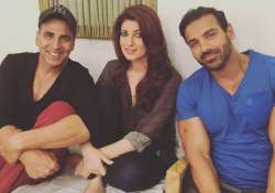 Akshay Kumar, Twinkle Khanna and John Abraham