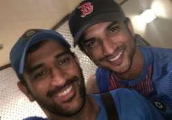 M.S Dhoni with Sushant Singh Rajput