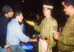 A cop testing for drunk driving