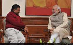 Arvind Kejriwal with PM Modi