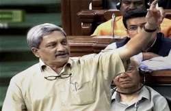 Defence Minister Manohar Parrikar in Lok Sabha today