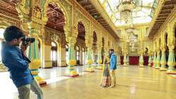 Pre-wedding photo shoot inside Mysore Palace