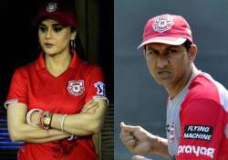 Preity Zinta, Kings XI Punjab coach Sanjay Bangar