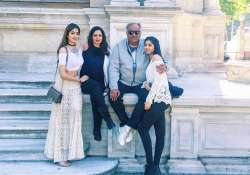 Sridevi with Boney Kapoor and daughters