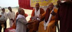 Buddhist monks during BJP-sponsored Dhamma Chetna Yatra