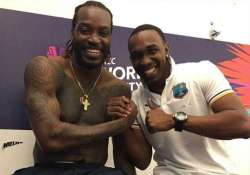 Chris Gayle with DJ Bravo