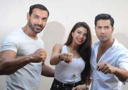 John Abraham with Jacqueline Fernandez and Varun Dhawan