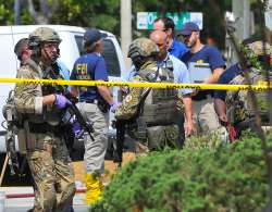 Orlando Police at the Pulse nightclub in Orlando after shooting 