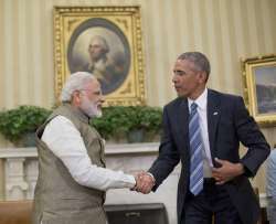 PM Modi meets Barack Obama on his visit to US