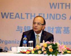 Arun Jaitley at an event in Beijing oThursday