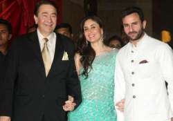 Randhir Kapoor with Kareena and Saif Ali Khan