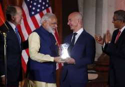 PM Modi with Amazon CEO Jeff Bezos